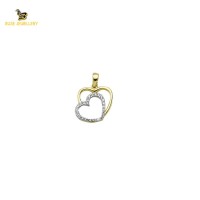 14K Solid Gold Heart Charm Pendant