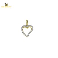 14K Solid Gold Heart Charm Pendant