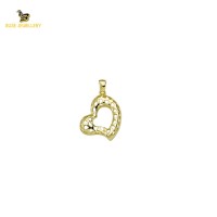 14K Solid Gold Heart Charm Pendant