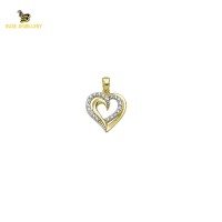 14K Solid Gold Heart Charm Pendant