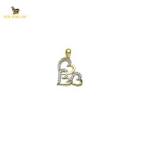 14K Solid Gold Heart Charm Pendant