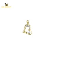 14K Solid Gold Heart Charm Pendant