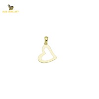 14K Solid Gold Heart Charm Pendant