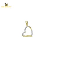 14K Solid Gold Heart Charm Pendant