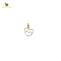 14K Solid Gold Heart Charm Pendant