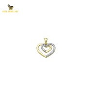 14K Solid Gold Heart Charm Pendant