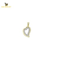 14K Solid Gold Heart Charm Pendant