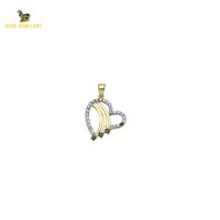 14K Solid Gold Heart Charm Pendant