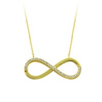 14K Solid Gold İnfinity Necklace