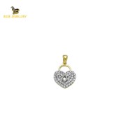 14K Solid Gold Lock Charm Pendant