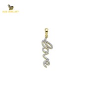 14K Solid Gold Love Charm Pendant