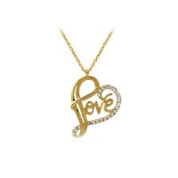 14K Solid Gold Love Necklace