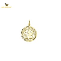 14K Solid Gold Sagittarius Charm Pendant