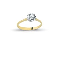 14K Solid Gold Solitaire Engagement Wedding Ring 