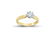 14K Solid Gold Solitaire Engagement Wedding Ring 