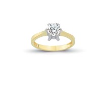 14K Solid Gold Solitaire Engagement Wedding Ring 