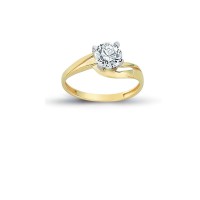 14K Solid Gold Solitaire Engagement Wedding Ring 