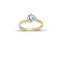 14K Solid Gold Solitaire Engagement Wedding Ring 