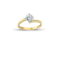 14K Solid Gold Solitaire Engagement Wedding Ring 