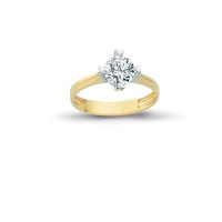 14K Solid Gold Solitaire Engagement Wedding Ring 