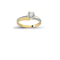 14K Solid Gold Solitaire Engagement Wedding Ring 