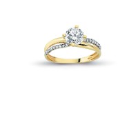 14K Solid Gold Solitaire Engagement Wedding Ring 