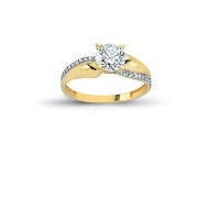 14K Solid Gold Solitaire Engagement Wedding Ring 