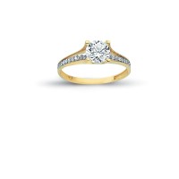 14K Solid Gold Solitaire Engagement Wedding Ring 