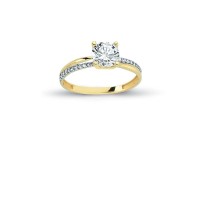 14K Solid Gold Solitaire Engagement Wedding Ring 