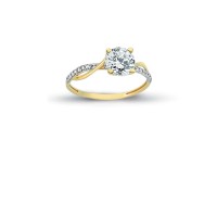 14K Solid Gold Solitaire Engagement Wedding Ring 