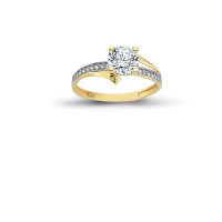 14K Solid Gold Solitaire Engagement Wedding Ring 