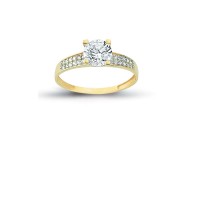 14K Solid Gold Solitaire Engagement Wedding Ring 