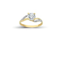 14K Solid Gold Solitaire Engagement Wedding Ring 