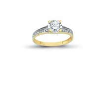 14K Solid Gold Solitaire Engagement Wedding Ring 