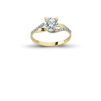 14K Solid Gold Solitaire Engagement Wedding Ring 