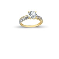 14K Solid Gold Solitaire Engagement Wedding Ring 