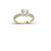 14K Solid Gold Solitaire Engagement Wedding Ring 