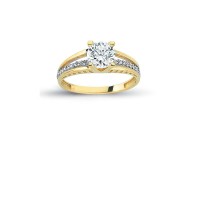 14K Solid Gold Solitaire Engagement Wedding Ring 