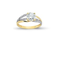 14K Solid Gold Solitaire Engagement Wedding Ring