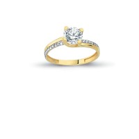 14K Solid Gold Solitaire Engagement Wedding Ring