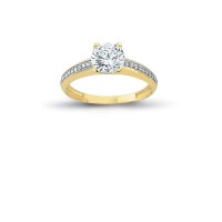 14K Solid Gold Solitaire Engagement Wedding Ring