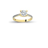 14K Solid Gold Solitaire Engagement Wedding Ring