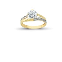 14K Solid Gold Solitaire Engagement Wedding Ring