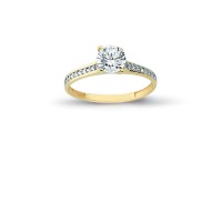 14K Solid Gold Solitaire Engagement Wedding Ring