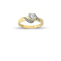 14K Solid Gold Solitaire Engagement Wedding Ring