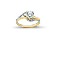 14K Solid Gold Solitaire Engagement Wedding Ring