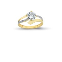 14K Solid Gold Solitaire Engagement Wedding Ring