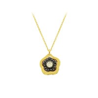 14K Solid Gold Solitaire Necklace