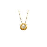 14K Solid Gold Solitaire Necklace