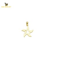 14K Solid Gold Star Charm Pendant